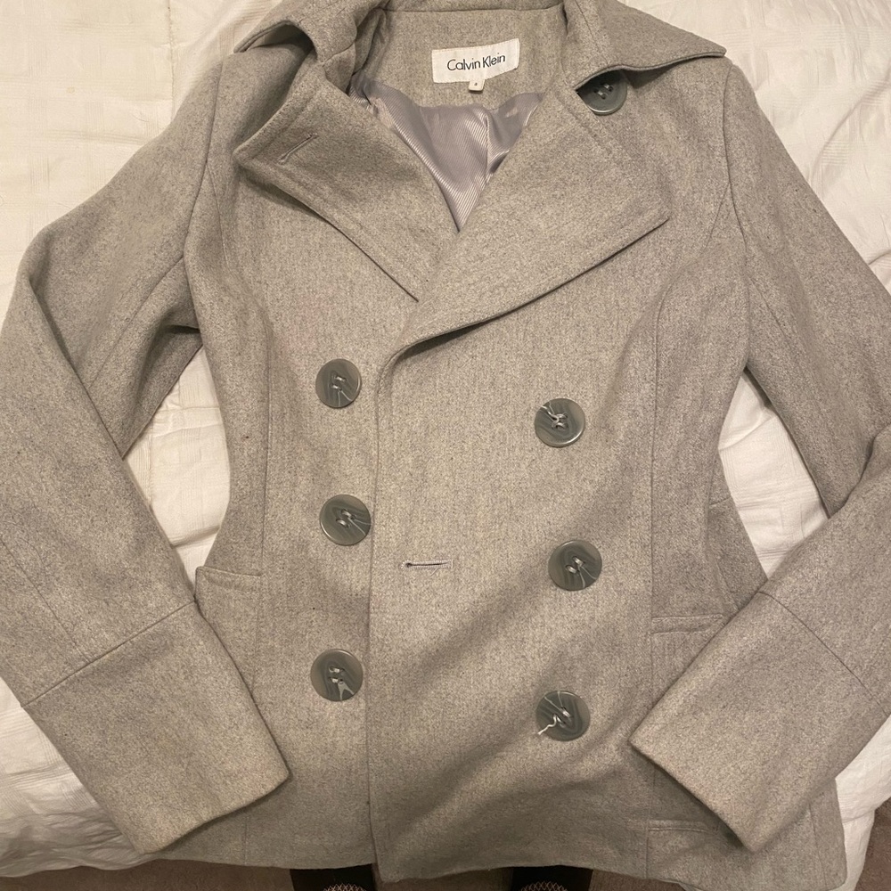 Calvin Klein Gray Peacoat